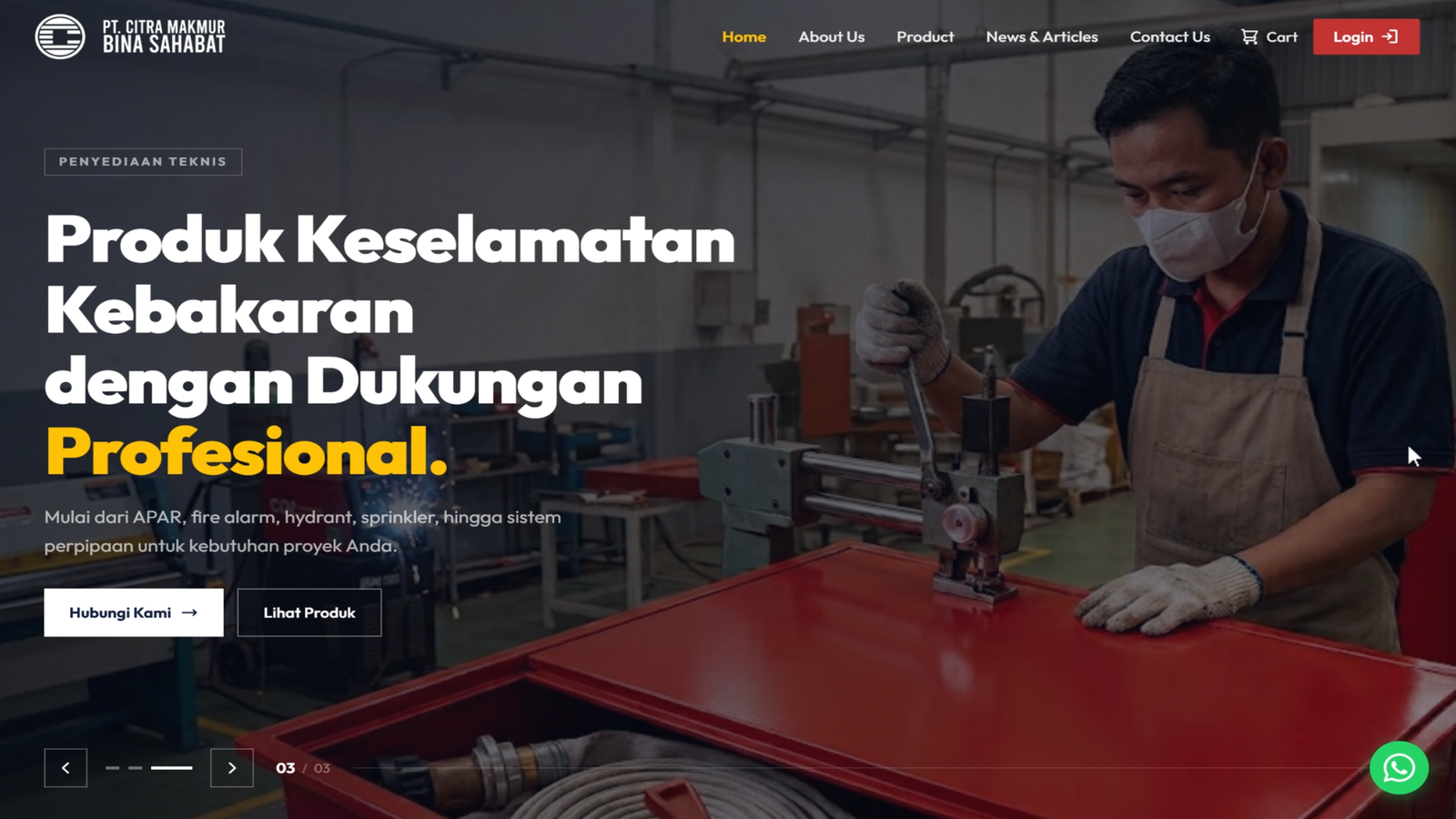 Profil Perusahaan & E-commerce untuk Website Proteksi Kebakaran